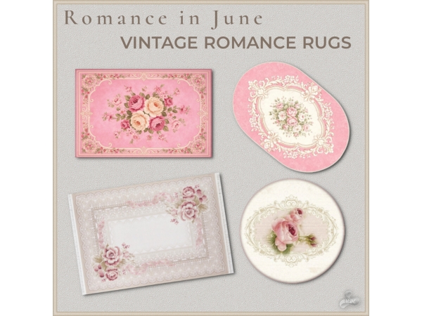 Maxis Match Romance in June Vintage Rugs - The Sims 4 Custom Content