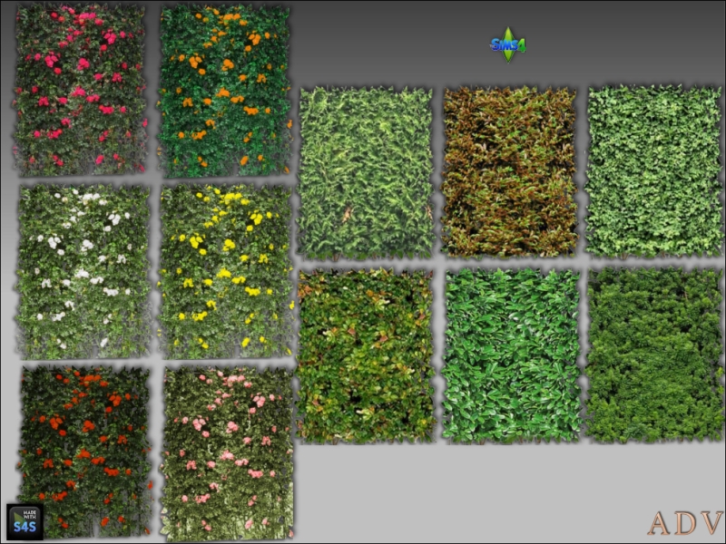 Alpha Hedge fences by artedellavita_mabra - The Sims 4 Custom Content