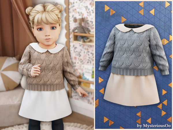 Alpha Infant Little willow dress by MysteriousOo - The Sims 4 Custom Content