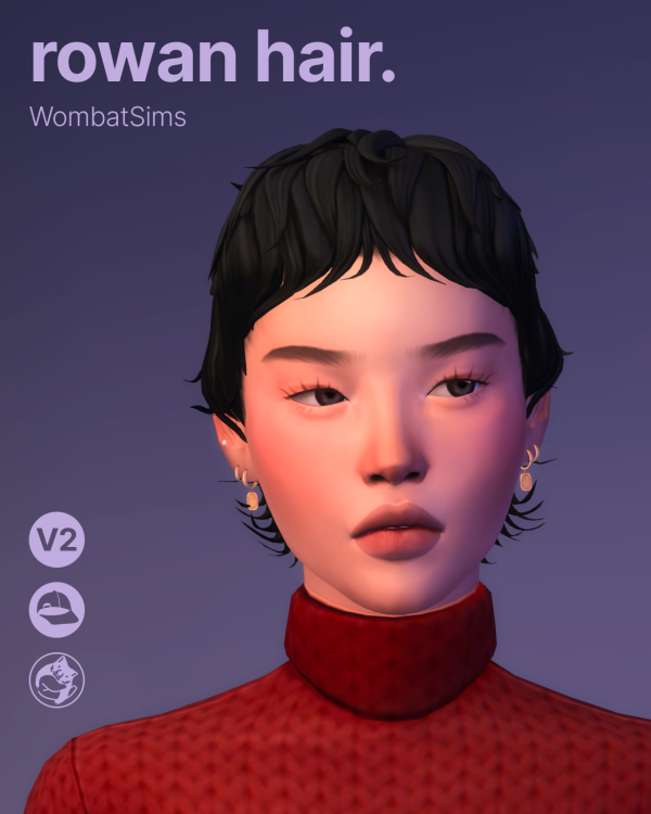 Maxis Match Rowan Hair by simsfinds - The Sims 4 Custom Content