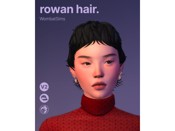 Maxis Match Rowan Hair by WombatSims - The Sims 4 Custom Content