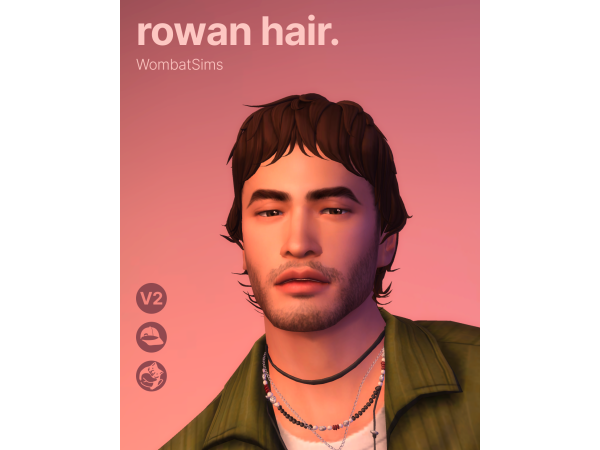 Maxis Match Rowan Hair by WombatSims - The Sims 4 Custom Content