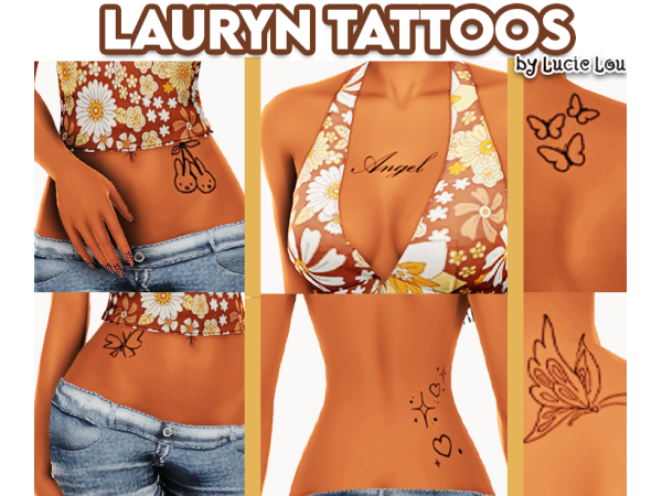 Mix Lauryn tattoos by LucieLouSims - The Sims 4 Custom Content