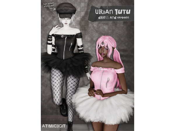 Maxis Match Urban tutu dress and handbands by atomiclight - The Sims 4 Custom Content