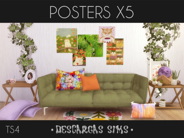 Alpha Posters x5 - The Sims 4 Custom Content