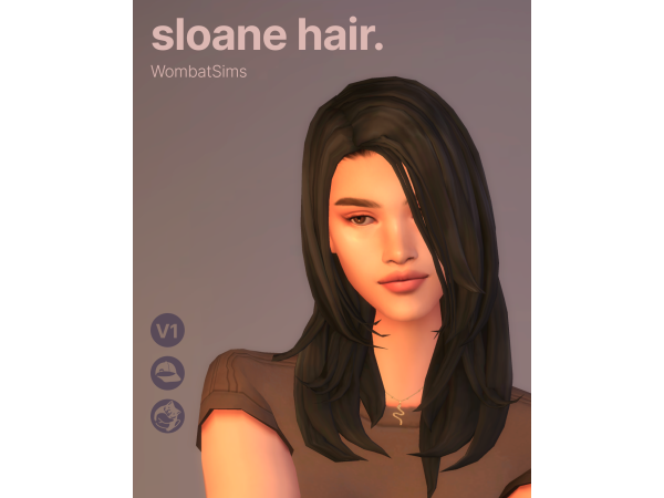 Maxis Match Sloane Hair by WombatSims - The Sims 4 Custom Content