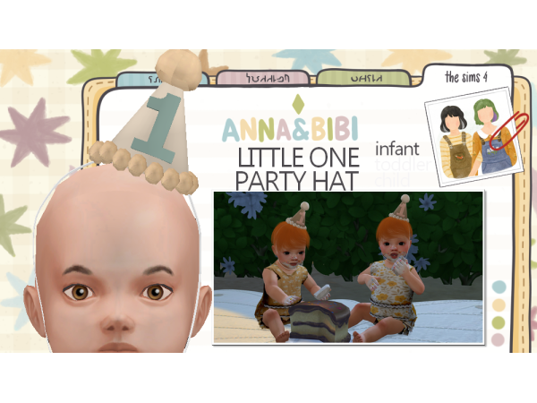 Mix Little One Party Hat Infant by anna_bibi - The Sims 4 Custom Content
