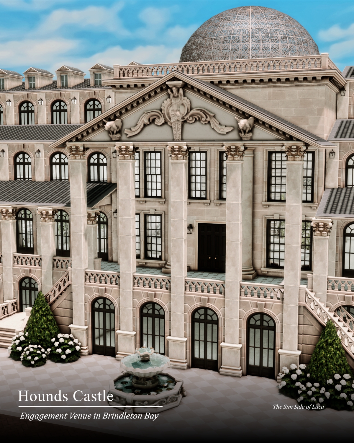 Maxis Match Hounds Castle Engagement Venue Brindleton Bay by simsfinds - The Sims 4 Custom Content