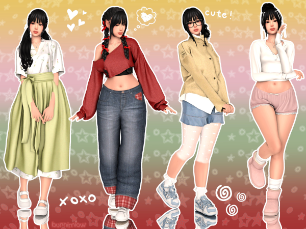 Mix cutest girl in town by bunnimiow - The Sims 4 Custom Content