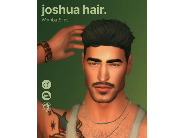 Maxis Match Joshua Hair by WombatSims - The Sims 4 Custom Content