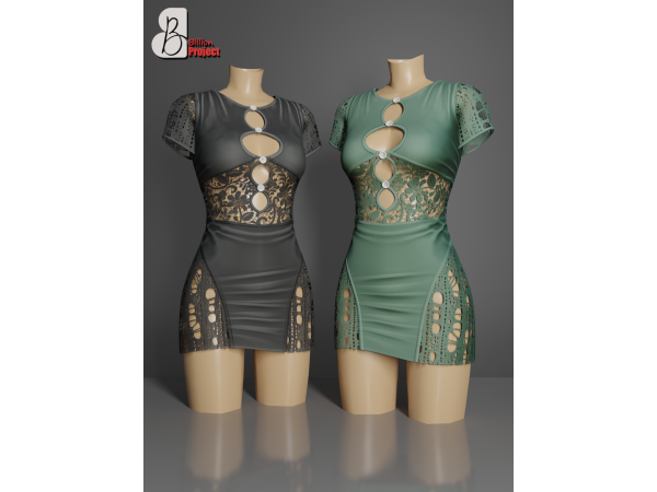 Alpha BillionProject Henny Mini Dress - The Sims 4 Custom Content