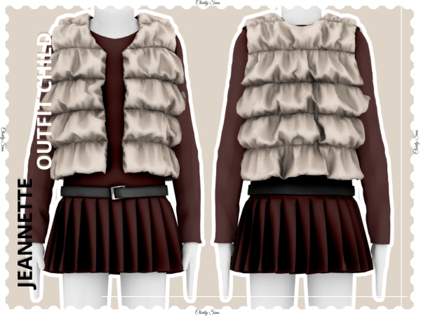 Alpha Jeannette Outfit Child - The Sims 4 Custom Content