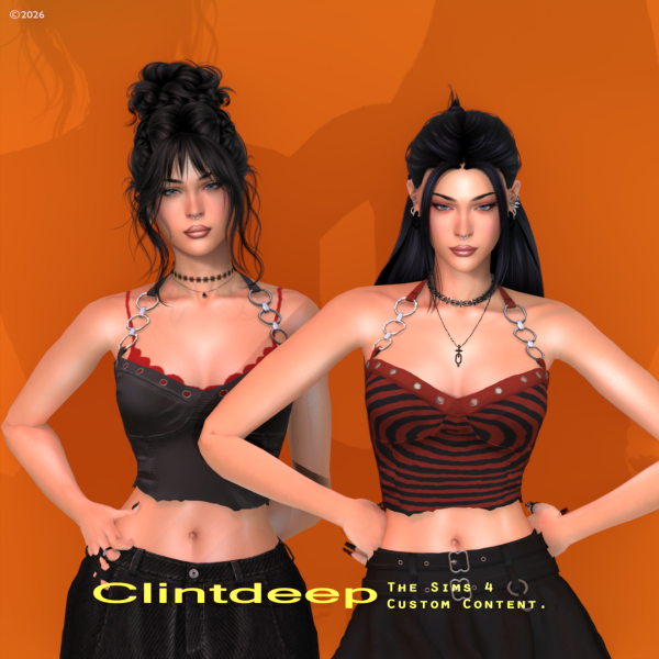 Alpha Clintdeep Amora Y2K Tank Top by clintdeep - The Sims 4 Custom Content
