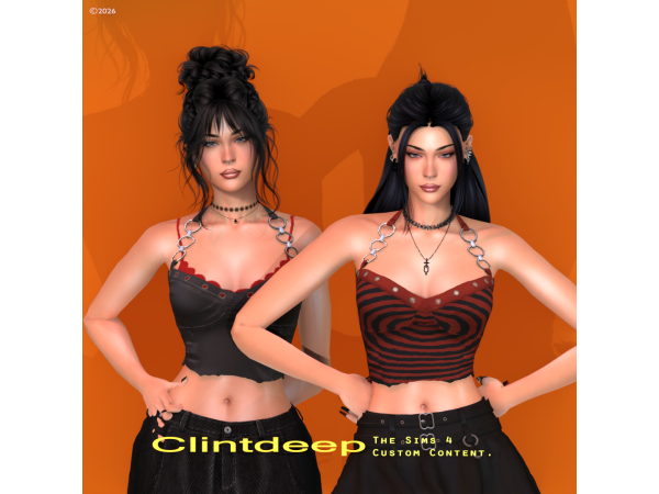 Alpha Clintdeep Amora Y2K Tank Top - The Sims 4 Custom Content
