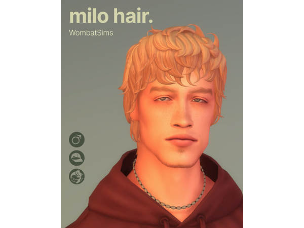 Maxis Match Milo Hair by WombatSims - The Sims 4 Custom Content