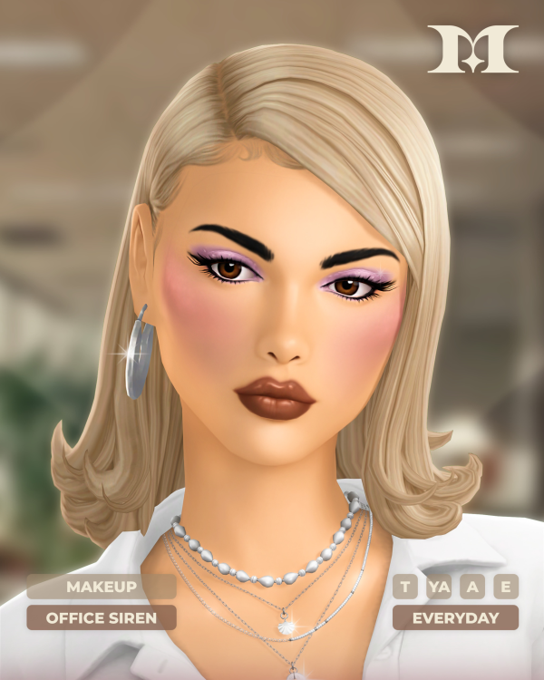 Maxis Match Office Siren Makeup Set by simsfinds - The Sims 4 Custom Content