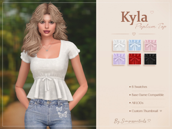Alpha Kyla Peplum Top by Simsessentials - The Sims 4 Custom Content