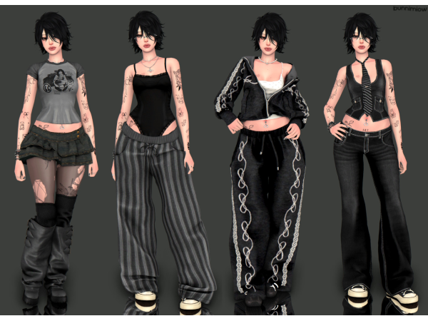 Alpha that one cool girl by bunnimiow - The Sims 4 Custom Content