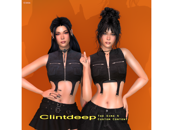 Alpha Clintdeep Frieda Vest - The Sims 4 Custom Content
