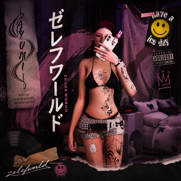 Mix Ayumi tattoo set by simsfinds - The Sims 4 Custom Content
