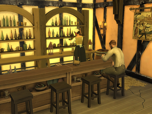Sims 4 Alpha Objetos Modificados CC: Fantasy Kingdom Tavern set