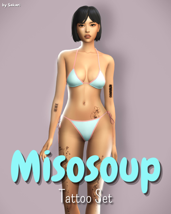 Mix Misosoup Tattoo Set by simsfinds - The Sims 4 Custom Content