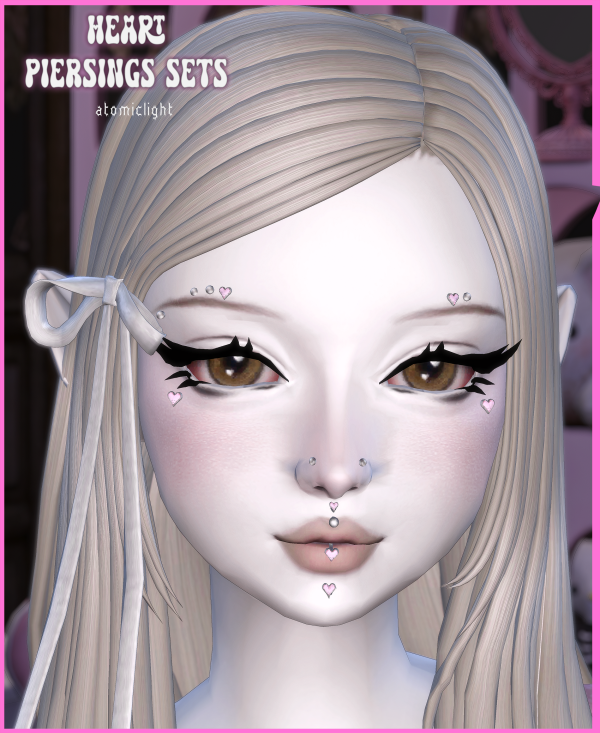 Maxis Match Heart piercing sets by simsfinds - The Sims 4 Custom Content
