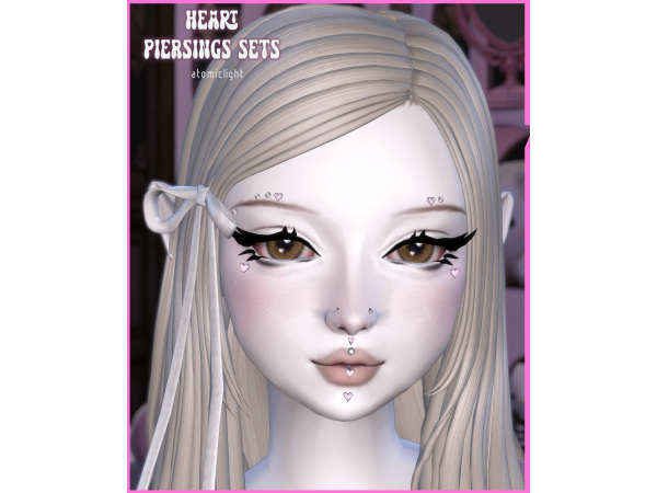 Maxis Match Heart piercing sets by atomiclight - The Sims 4 Custom Content