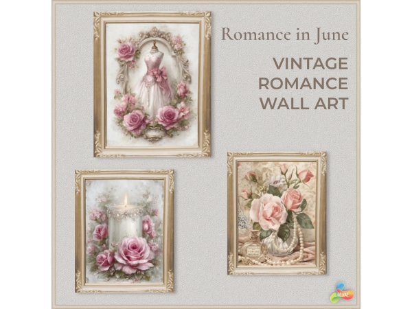 Maxis Match Romance in June Vintage Wall Art - The Sims 4 Custom Content