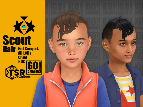 Maxis Match Scout Hair - The Sims 4 Custom Content