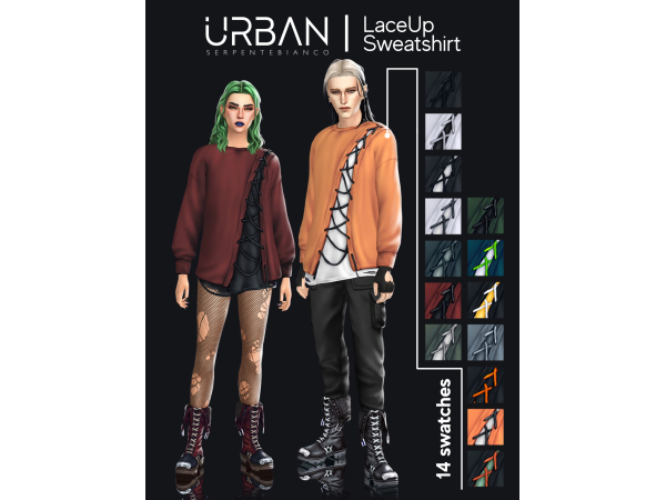 Maxis Match LaceUp Sweatshirt by SER_BIA - The Sims 4 Custom Content