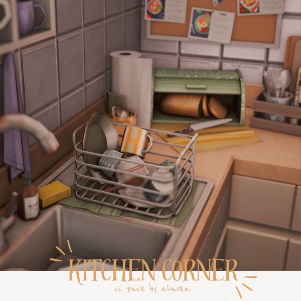 Maxis Match Kitchen Corner by simsfinds - The Sims 4 Custom Content