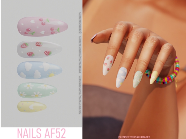 Alpha Nails AF52 - The Sims 4 Custom Content