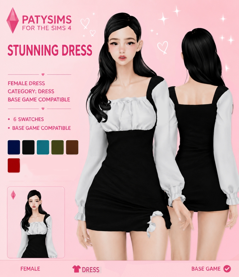 Alpha Stunning dress by patysims - The Sims 4 Custom Content