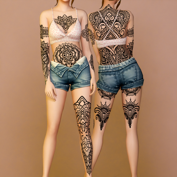 Mix Solace Tattoo Set by simsfinds - The Sims 4 Custom Content