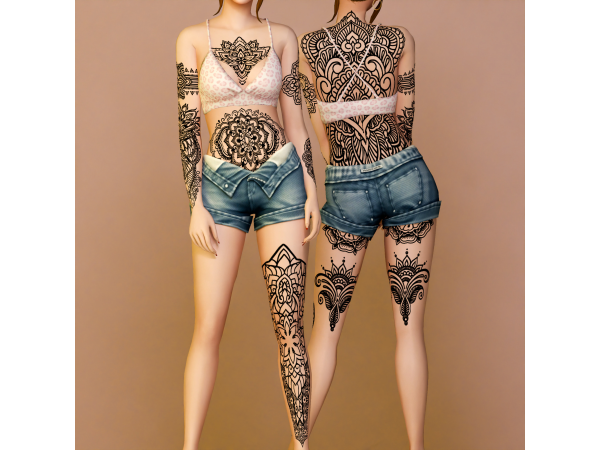 Mix Solace Tattoo Set by SnootySims - The Sims 4 Custom Content
