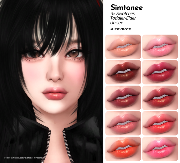 Maxis Match Simtonee Lipstick 21 by simsfinds - The Sims 4 Custom Content