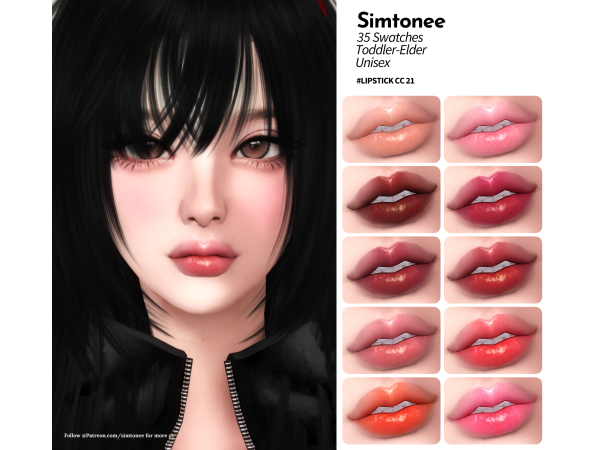 Maxis Match Simtonee Lipstick 21 - The Sims 4 Custom Content