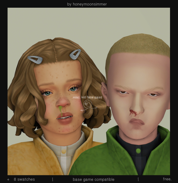 Maxis Match misc child face paint by simsfinds - The Sims 4 Custom Content