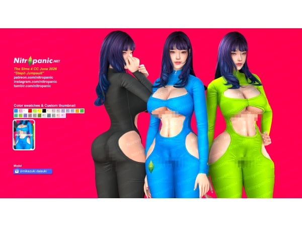 Alpha Nitropanic_Steph Jumpsuit - The Sims 4 Custom Content