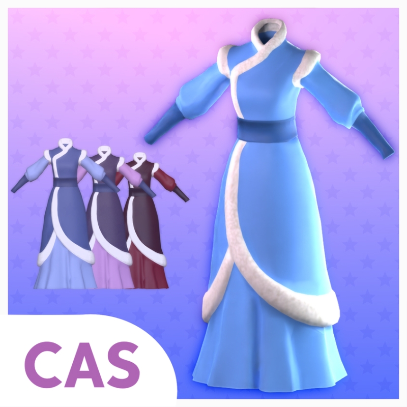Maxis Match Northern Yue Moon Dress CAS for by lunoluma - The Sims 4 Custom Content
