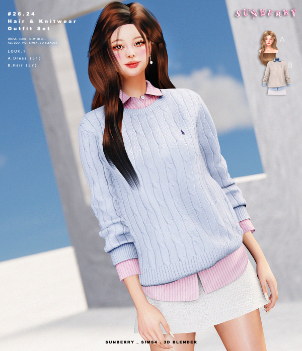 Alpha [SUNBERRY]2625 Knitwear by simsfinds - The Sims 4 Custom Content