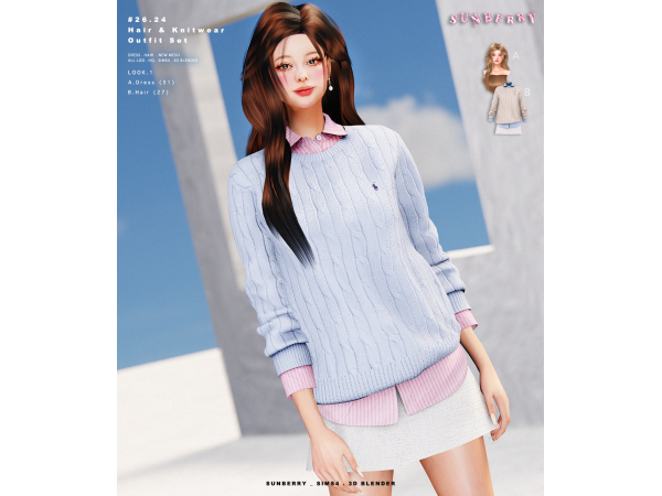 Alpha [SUNBERRY]2625 Knitwear - The Sims 4 Custom Content