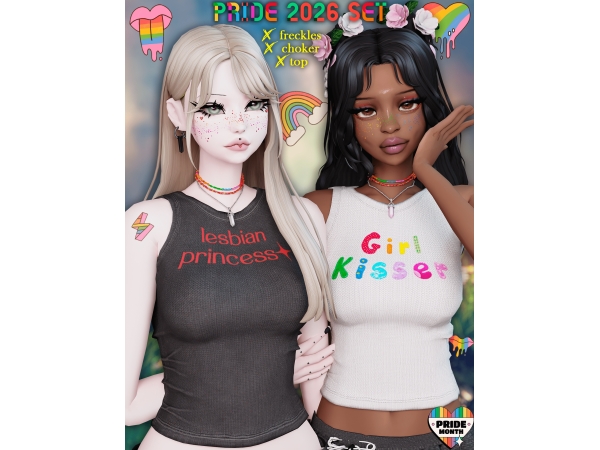 Pride set 2026: pride freckles, top & choker