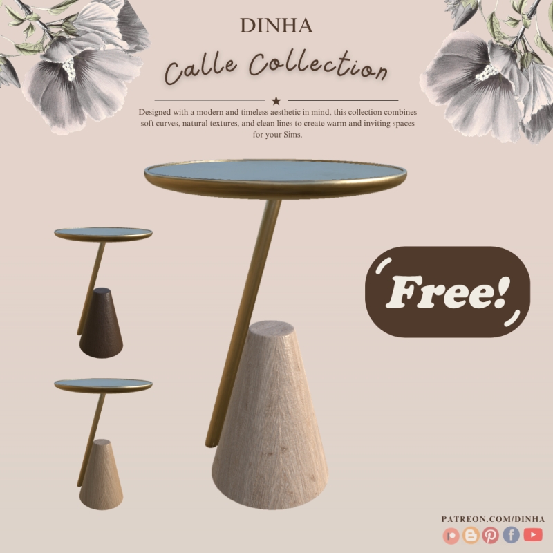 Alpha End Table Calle Collection by dinhagamer - The Sims 4 Custom Content