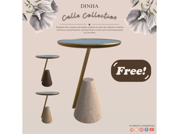 Alpha End Table Calle Collection - The Sims 4 Custom Content