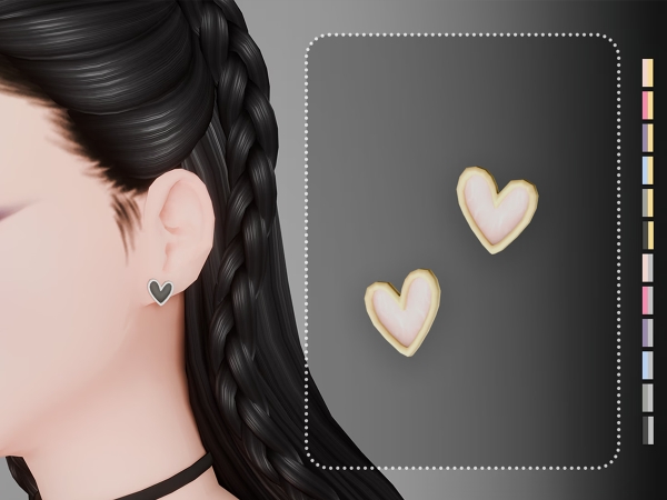 Maxis Match Lia heart earrings - The Sims 4 Custom Content
