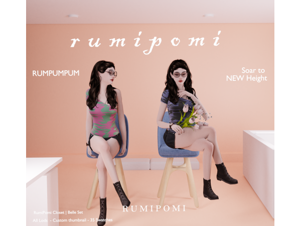 Alpha Rumpumpum_Belle Set - The Sims 4 Custom Content