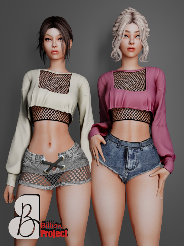 Alpha BillionProject Amara Sweatshirt by billion_project666 - The Sims 4 Custom Content