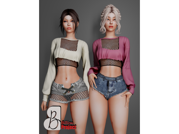 Alpha BillionProject Amara Sweatshirt - The Sims 4 Custom Content
